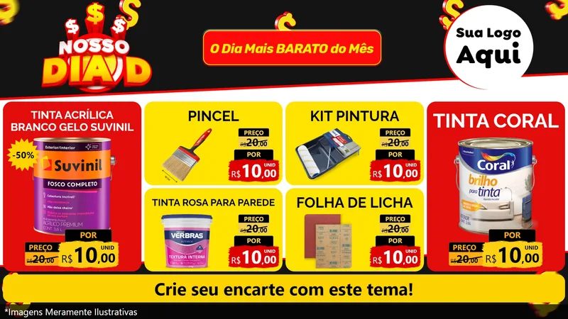 Modelo de TV para TV Horizontal com o tema Nosso Dia D para Tintas e Ferramentas