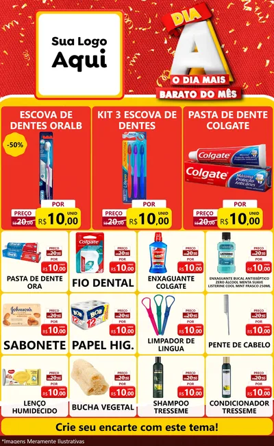 Modelo de Encarte para Encarte Grande com o tema Dia A o Dia Mais Barato do Mês para Higiene Pessoal