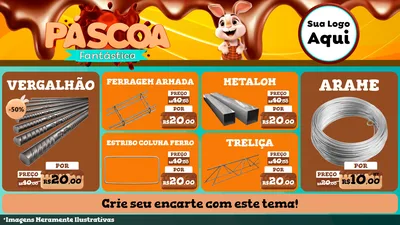 Modelo de TV para TV Horizontal com o tema Páscoa Fantástica para Ferragens