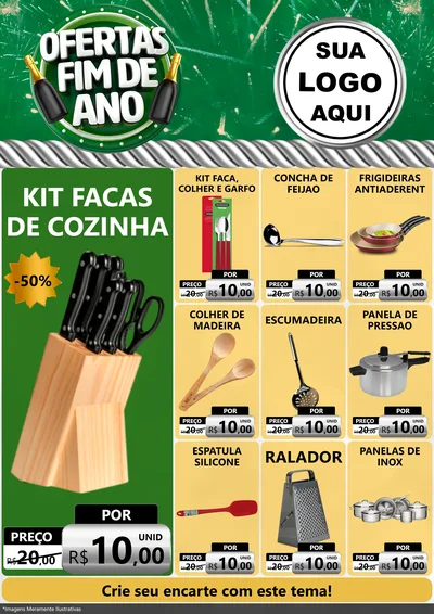 Modelo de Encarte para Encarte A4 Vertical com o tema Ofertas Fim de Ano para Utilidades Domésticas