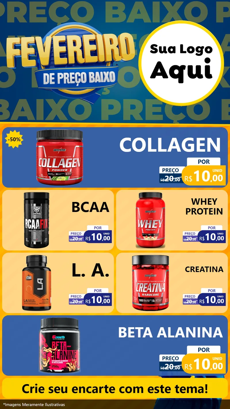 Modelo de TV para TV Vertical com o tema Fevereiro de Preço Baixo para Suplementos alimentares
