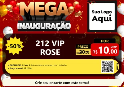 Modelo de Cartaz para Cartaz A4 Horizontal com o tema Mega Inauguração para Perfumes