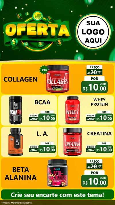 Modelo de TV para TV Vertical com o tema Oferta para Suplementos alimentares