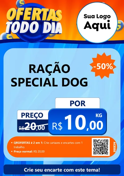 Modelo de Cartaz para Cartaz A4 Vertical com o tema Ofertas Todo Dia para Pet Shop