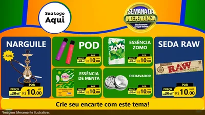Modelo de TV para TV Horizontal com o tema Semana da Independência Declaramos Preços Baixos para Tabacaria