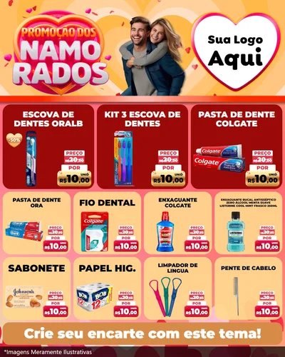 Modelo de Rede Social para Feed Instagram com o tema Promoção dos Namorados para Higiene Pessoal