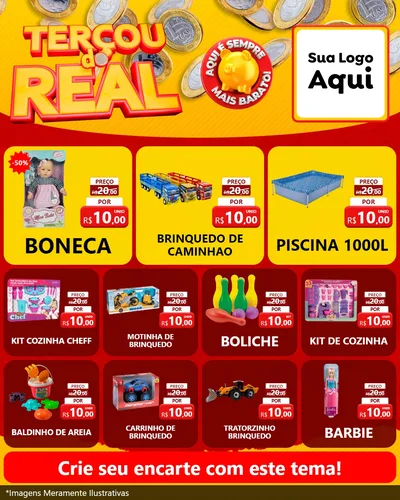 Modelo de Rede Social para Feed Instagram com o tema Terçou do Real para Brinquedos
