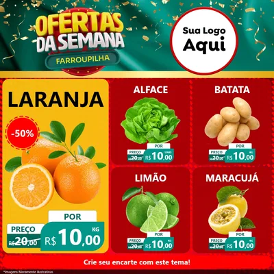 Modelo de Rede Social para Feed Facebook com o tema Ofertas da Semana Farroupilha para Hortifrúti