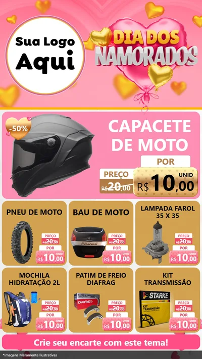 Modelo de Rede Social para Stories com o tema Dia dos Namorados para Moto peças