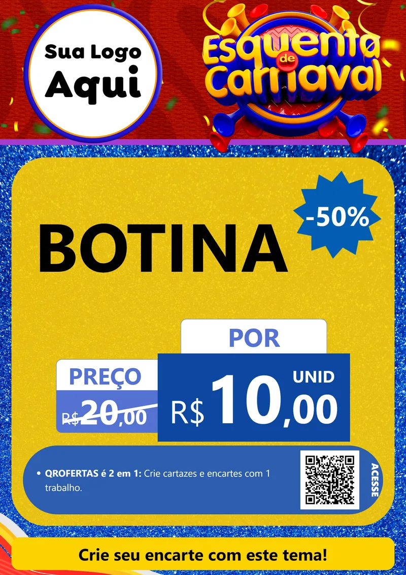 Modelo de Cartaz para Cartaz A4 Vertical com o tema Esquenta de Carnaval para Agropecuária