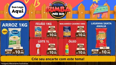 Modelo de TV para TV Horizontal com o tema Festival Bumba Meu Boi para Supermercado