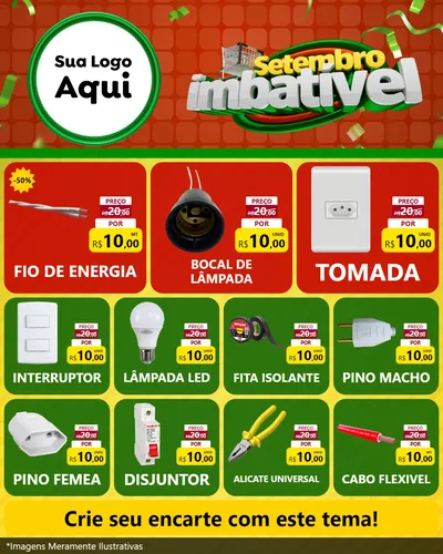 Modelo de Rede Social para Feed Instagram com o tema Setembro Imbatível para Materiais Elétricos