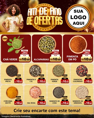 Modelo de Rede Social para Feed Instagram com o tema Fim de Ano de Ofertas para Produtos Naturais