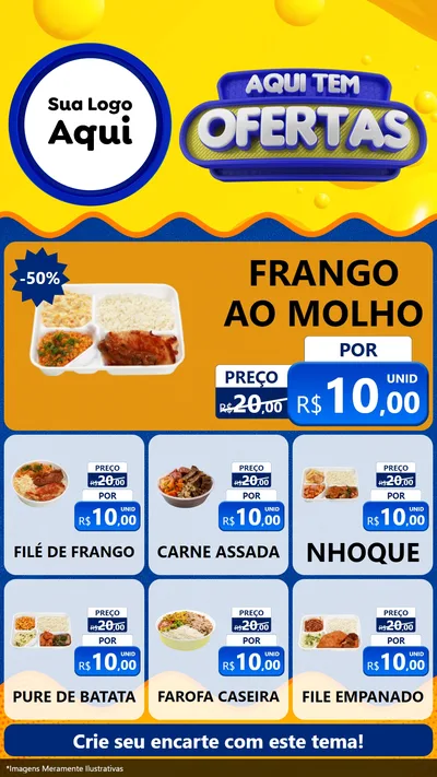 Modelo de Rede Social para Stories com o tema Aqui Tem Ofertas para Restaurante