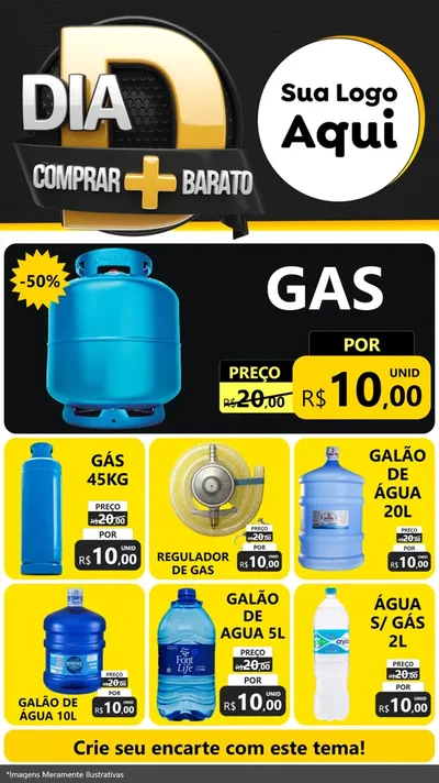 Modelo de Rede Social para Stories com o tema Dia D Mais Economia para Água e gás