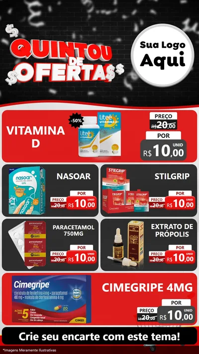 Modelo de TV para TV Vertical com o tema Quintou de Ofertas para Farmácia