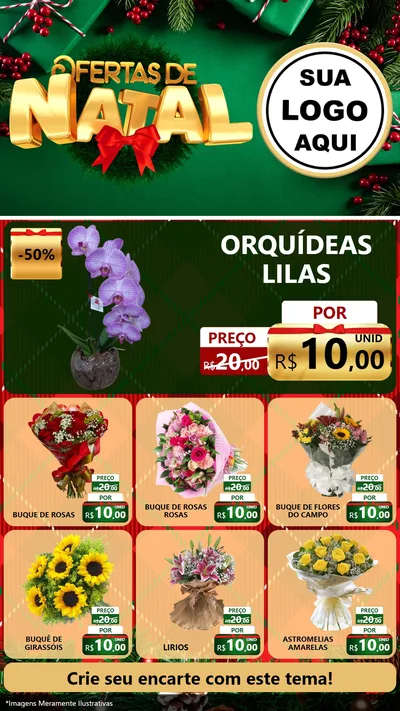 Modelo de Rede Social para Stories com o tema Ofertas de Natal para Floricultura e jardim
