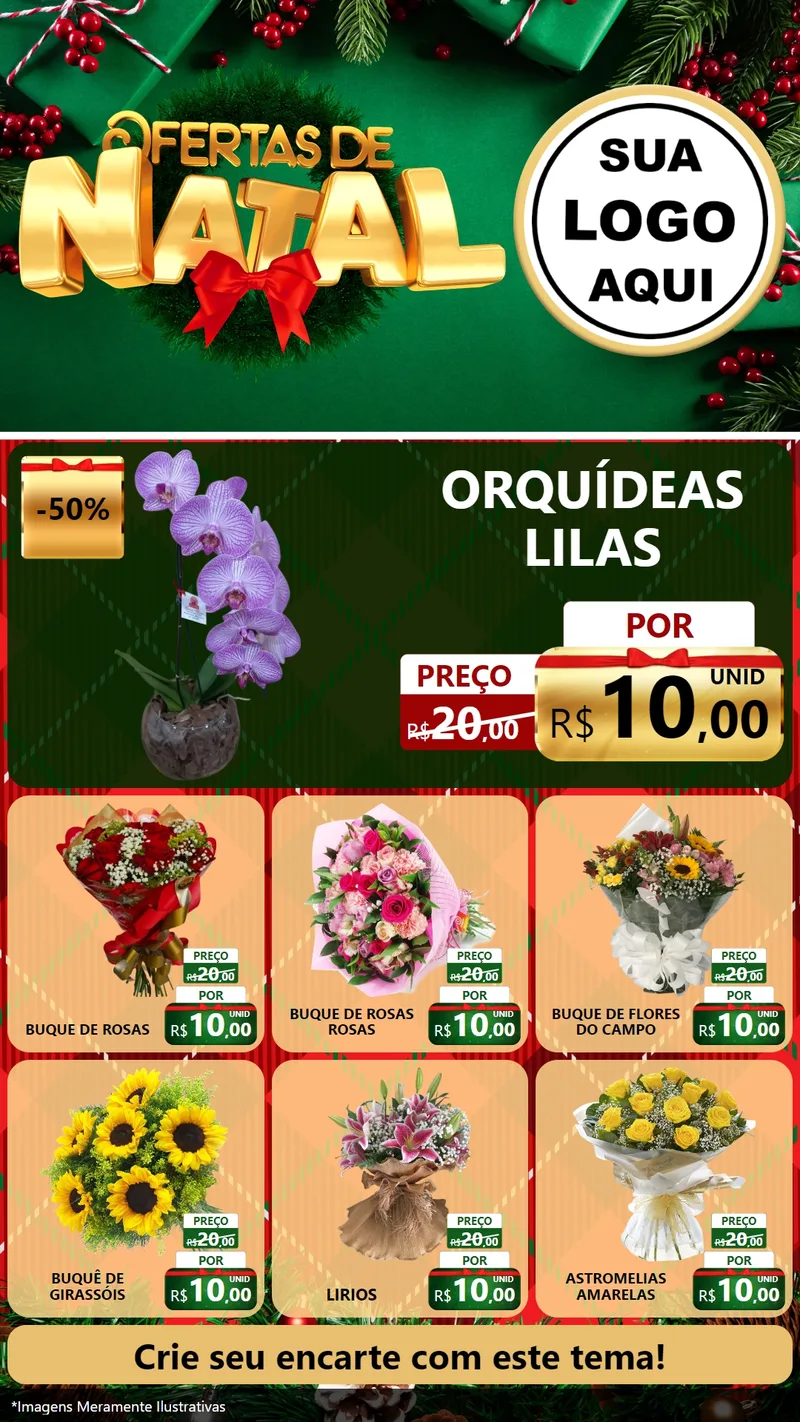 Modelo de Rede Social para Stories com o tema Ofertas de Natal para Floricultura e jardim