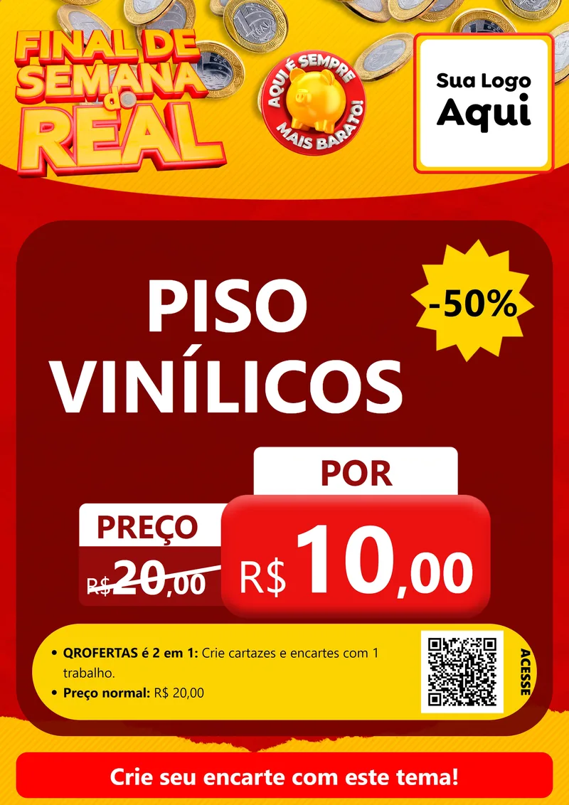 Modelo de Cartaz para Cartaz A4 Vertical com o tema Final de Semana do Real para Material para Construção