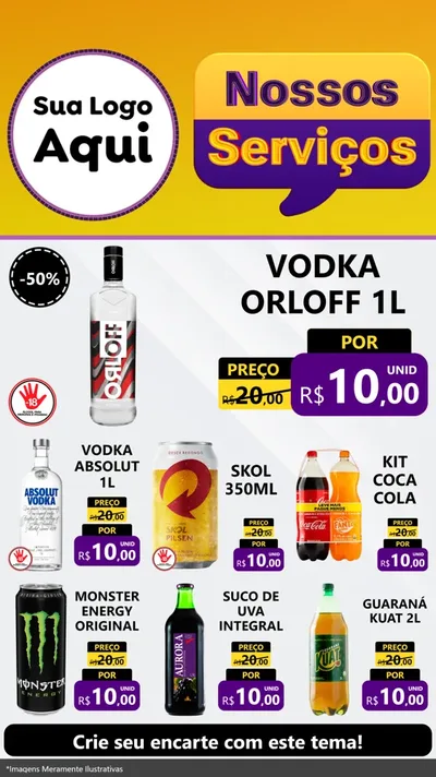 Modelo de Rede Social para Stories com o tema Nossos Serviços para Distribuidora de bebidas