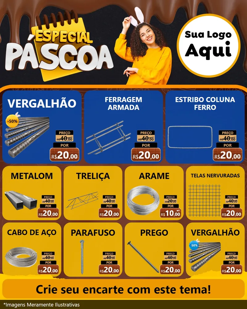 Modelo de Rede Social para Feed Instagram com o tema Especial Páscoa para Ferragens