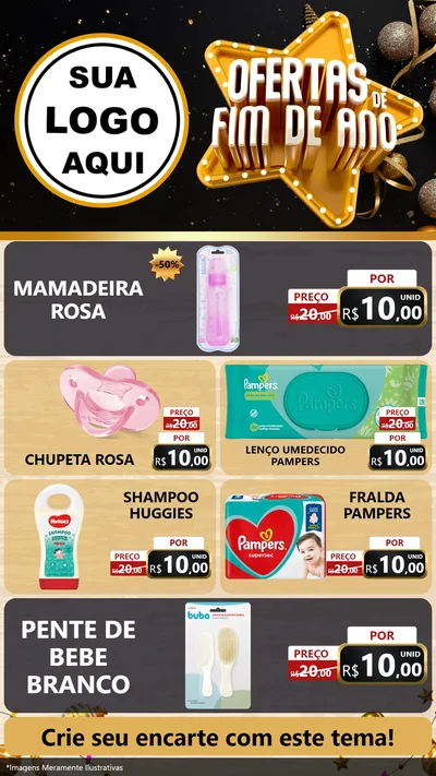 Modelo de TV para TV Vertical com o tema Ofertas de Fim de Ano para Bebês