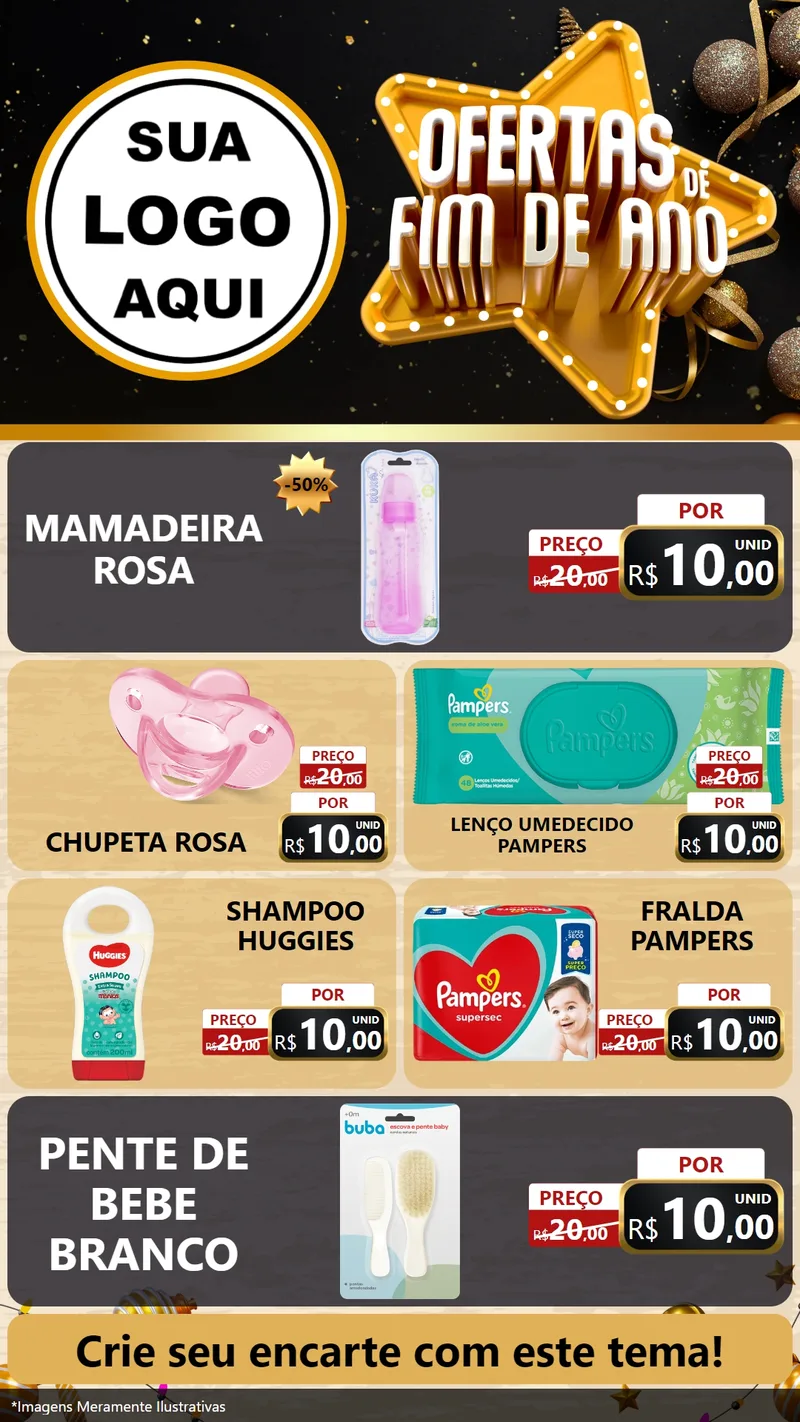 Modelo de TV para TV Vertical com o tema Ofertas de Fim de Ano para Bebês