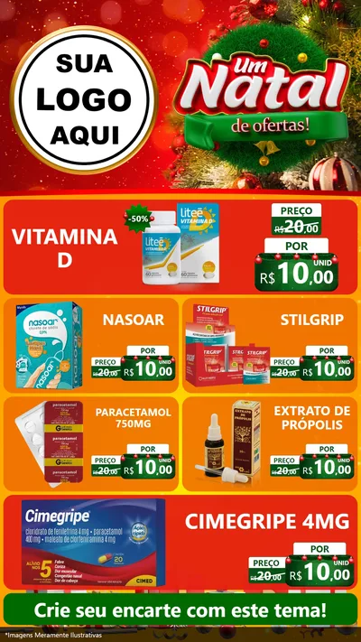 Modelo de TV para TV Vertical com o tema Um Natal de Ofertas para Farmácia