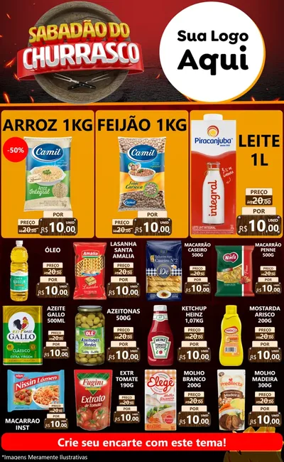 Modelo de Encarte para Encarte Grande com o tema Sabadão Do Churrasco
