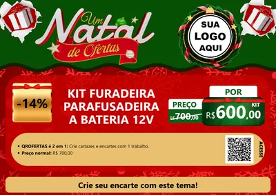 Modelo de Cartaz para Cartaz A4 Horizontal com o tema Um Natal de Ofertas para Maquinas e Ferramentas