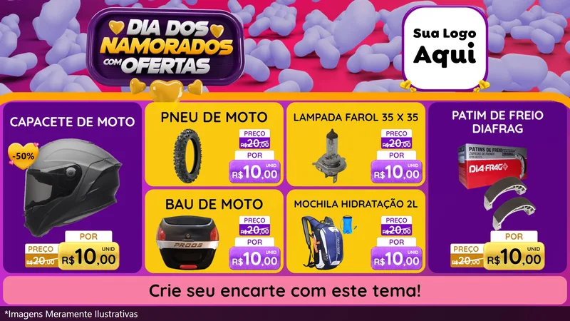 Modelo de TV para TV Horizontal com o tema Dia Dos Namorados Com Ofertas para Moto peças