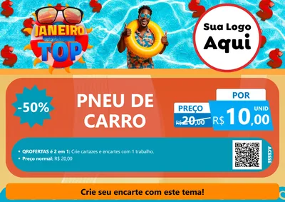 Modelo de Cartaz para Cartaz A4 Horizontal com o tema Janeiro Top para Auto peças