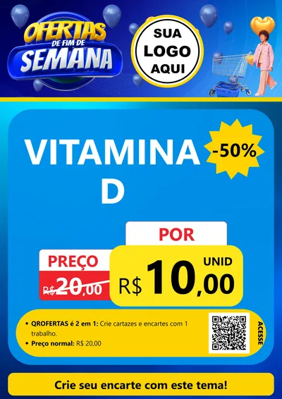 Modelo de Cartaz para Cartaz A4 Vertical com o tema Ofertas de Fim de Semana para Farmácia