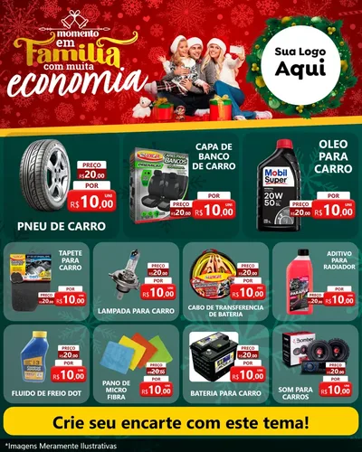 Modelo de Rede Social para Feed Instagram com o tema Momento em Família (Natal) para Auto peças