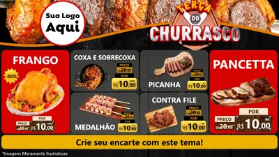 Modelo de TV para TV Horizontal com o tema Terça do Churrasco para Assados