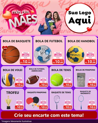 Modelo de Rede Social para Feed Instagram com o tema Mês Das Mães para Artigos Esportivos