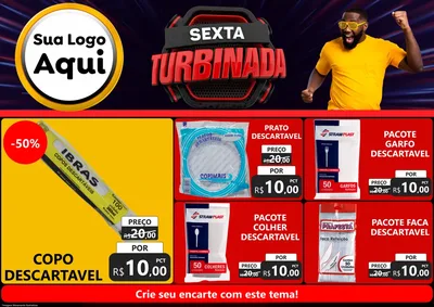 Modelo de Encarte para Encarte A4 Horizontal com o tema Sexta Turbinada para Embalagens