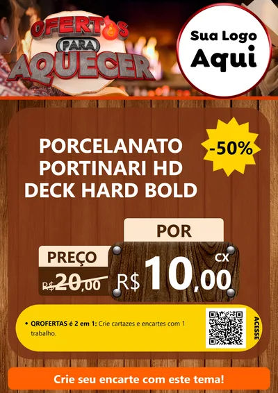 Modelo de Cartaz para Cartaz A4 Vertical com o tema Ofertas Para Aquecer para Pisos e revestimentos