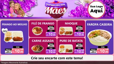 Modelo de TV para TV Horizontal com o tema Sorteio Dia das Mães para Restaurante
