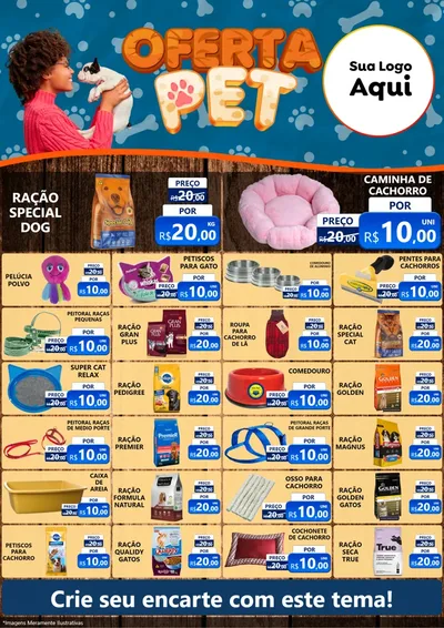 Modelo de Encarte para Encarte A4 Vertical com o tema Oferta Pet para Pet Shop