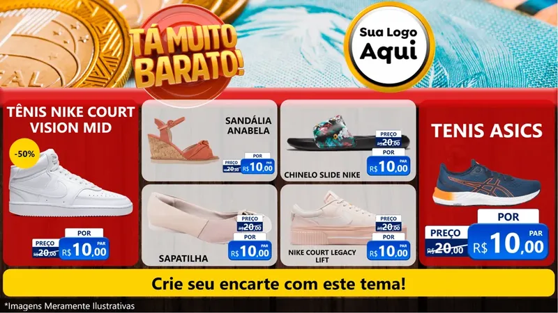 Modelo de TV para TV Horizontal com o tema Está Muito Barato para Calçados
