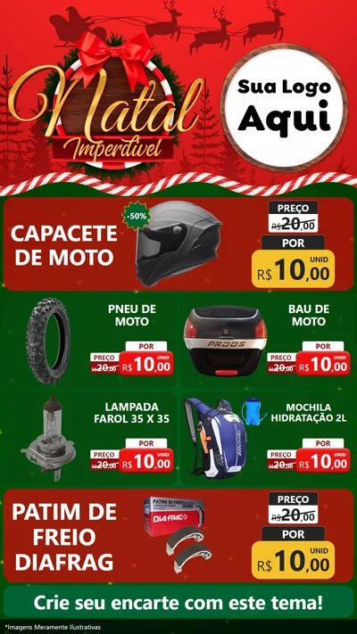 Modelo de TV para TV Vertical com o tema Natal Imperdível para Moto peças