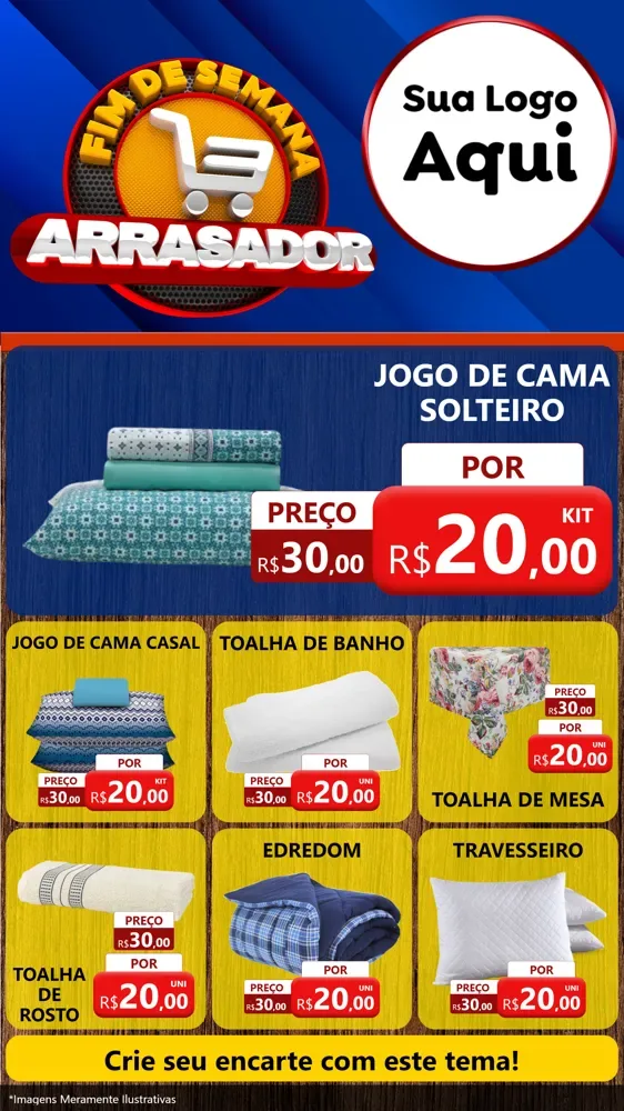 Modelo de Rede Social para Stories com o tema Fim De Semana Arrasador para Cama, Mesa e Banho