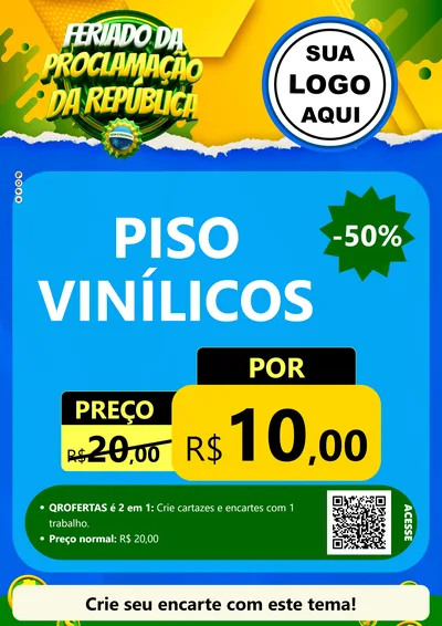 Modelo de Cartaz para Cartaz A4 Vertical com o tema Feriado da Proclamação da República para Material para Construção
