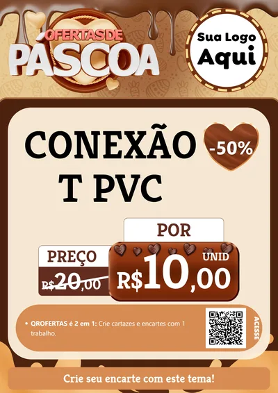Modelo de Cartaz para Cartaz A4 Vertical com o tema Ofertas de Páscoa para Tubos e conexões