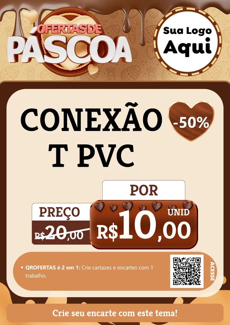 Modelo de Cartaz para Cartaz A4 Vertical com o tema Ofertas de Páscoa para Tubos e conexões
