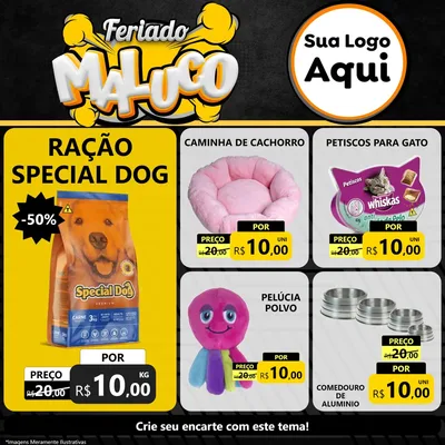 Modelo de Rede Social para Feed Facebook com o tema Feriado Maluco para Pet Shop