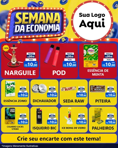 Modelo de Rede Social para Feed Instagram com o tema Semana da Economia para Tabacaria