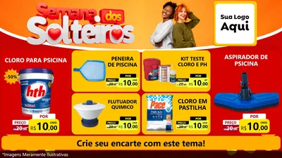 Modelo de TV para TV Horizontal com o tema Semana dos Solteiros para Produtos para Piscina
