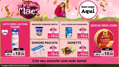 Modelo de TV para TV Horizontal com o tema Mês das Mães para Frios e Laticínios